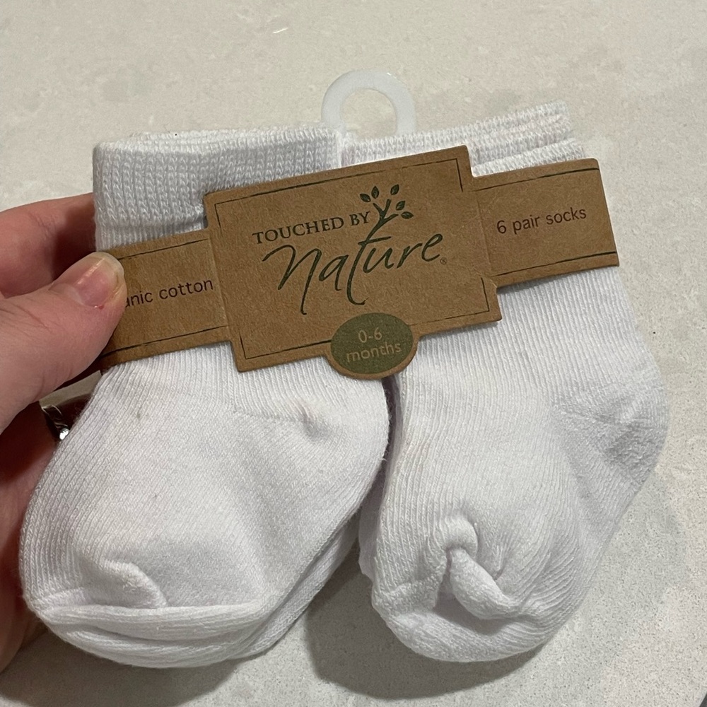 0-6M White Crew Socks